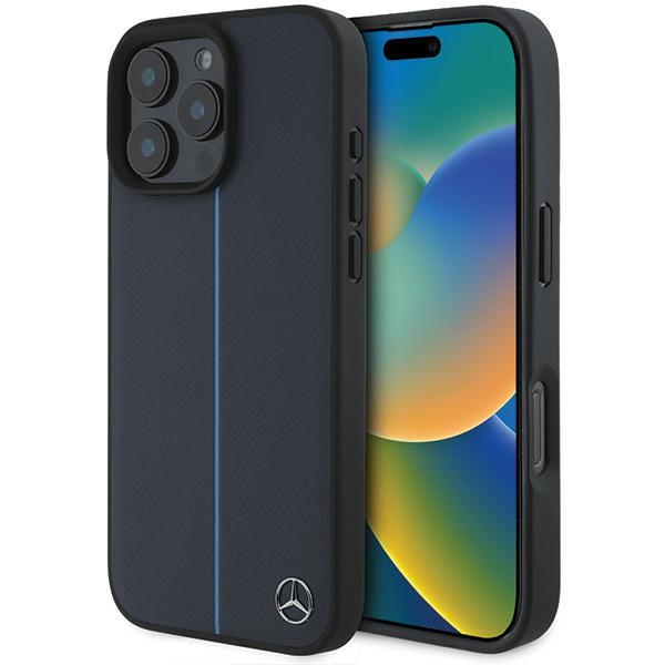 Iphone 16 Pro Max Mercedes Blue Line Magsafe Hülle Marineblau