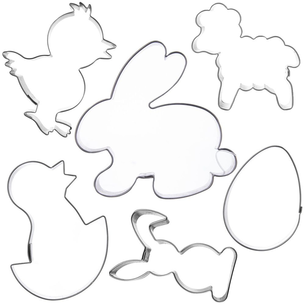 Ausstechform Aus Stahl Für Süßigkeiten / Lebkuchenplätzchen, Ostern, 6 Stück.