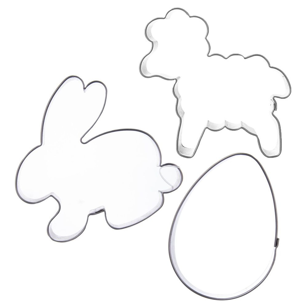 Ausstecher Aus Stahl Für Süßigkeiten / Lebkuchenplätzchen, Ostern, 3 Stück.