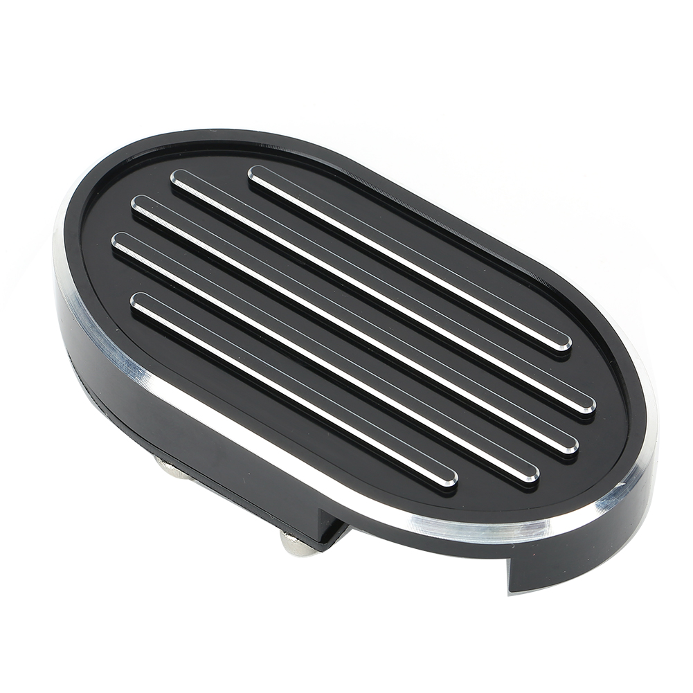 Bremspedalabdeckung Aus Aluminium Im Streifen-design Für Harley Davidson Xl883 Xl1200 – Schwarz/silber, Einteilig