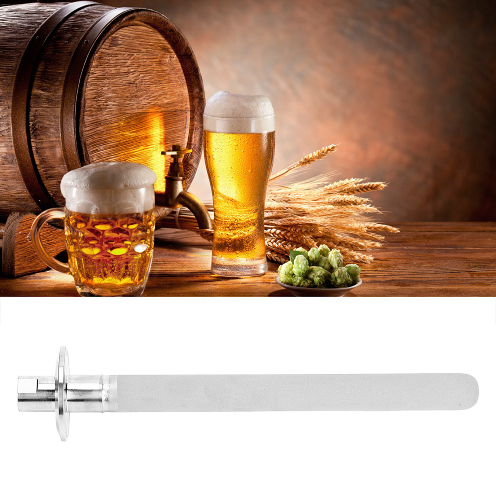 8-zoll-karbonisierungsstein Aus Edelstahl Mit 1/4-zoll-npt-gasanschluss (innengewinde) Für Bierbrauerei, Diffusor-/belüftungs-/sauerstoffzubehör Für Hobbybrauer Und Kneipen