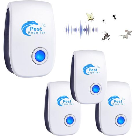 Ultraschall-insekten- Und Nagetierabwehrgerät, 4er Set Für Innenbereich, Effektiv Gegen Mäuse, Ratten, Ameisen, Spinnen & Mücken
