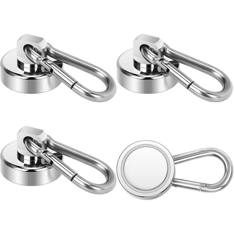 Leistungsstarke 22-kg-magnethaken – 4 Stück, Neodym-magnet Ø 25 Mm, Magnethaken Für Glattes Metall
