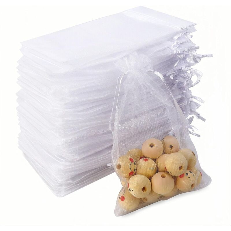 Weiße Organzabeutel – 100 Stück, 10 X 15 Cm, Mit Kordelzug, Ideal Für Geschenke, Schmuck, Süßigkeiten Oder Lavendel