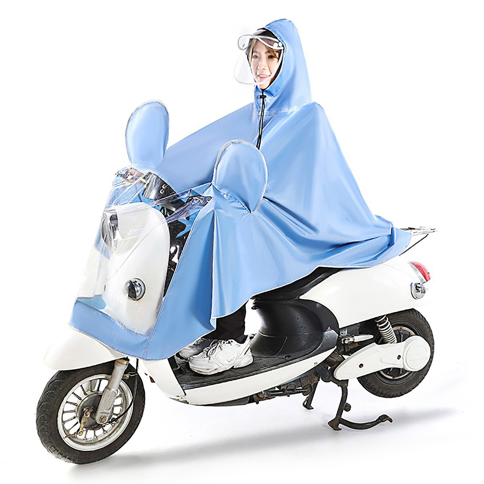 [wasserdichter Poncho] + [elektrofahrrad] + [erwachsene 5xl] + [oxford Pvc] Wasserdichter Poncho Für Elektrofahrräder, Großer Regenponcho Für Erwachsene, Tragbarer 900-g-regenschutz Aus Oxford-pvc, Bl