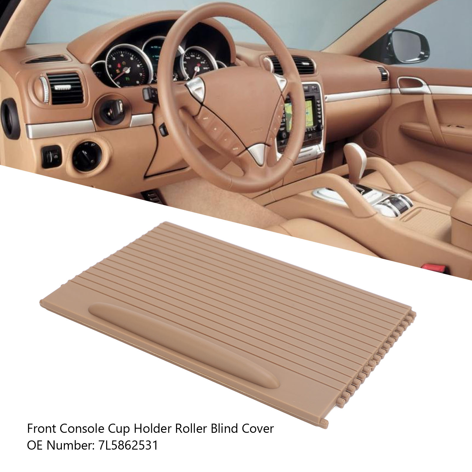 Rollabdeckung Für Getränkehalter Der Mittelkonsole Des Porsche Cayenne (2003–2010) – 7l5862531 – Schiebe-staubschutz