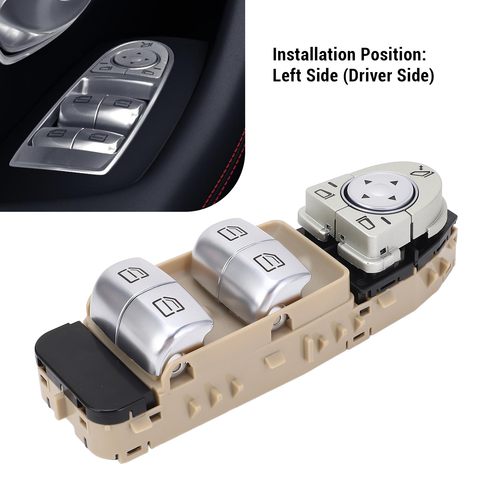 Elektrischer Fensterheberschalter Links (fahrerseite), Teilenummer Oe 2139055103, Für Mercedes-benz E-klasse W213 (2016–2023) – Beige