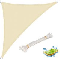 Dreieckiges Sonnensegel Aus Hdpe, Uv-schutz Für Garten/terrasse, 2,5 X 2,5 X 3,5 M, Cremefarben