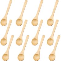 Set Mit 12 Holzlöffeln, 13 Cm, Glatte Kante, Teelöffel, Natur, Zum Kochen, Für Honig Und Gewürze
