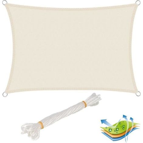 Woltu Voile D’ombrage Rectangulaire En Polyester Protection Contre Le Soleil Avec Uv Schutz Pour Garten Ou Camping 2x3 M