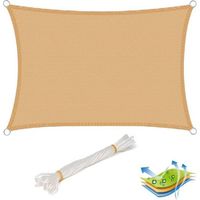 Rechteckiges Sonnensegel Aus Hdpe, Sonnenschutz Mit Uv-schutz Für Garten, Terrasse Oder