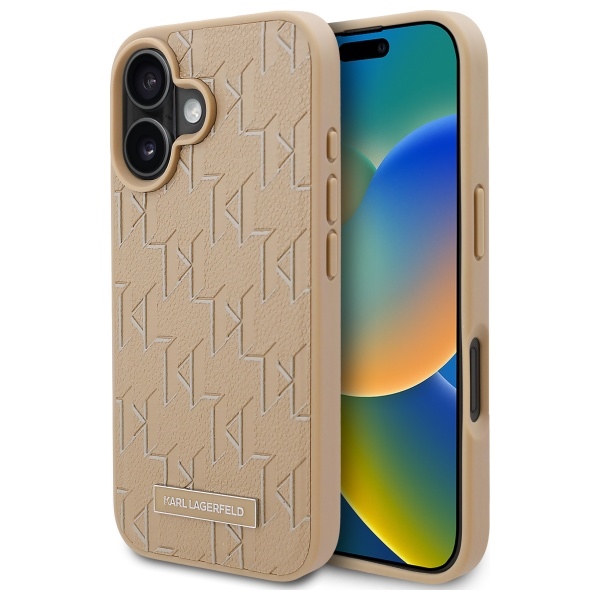 Karl Lagerfeld Klhmp16spkhporpe Iphone16 6,1" Beige Hardcase Hot Stamp Magsafe