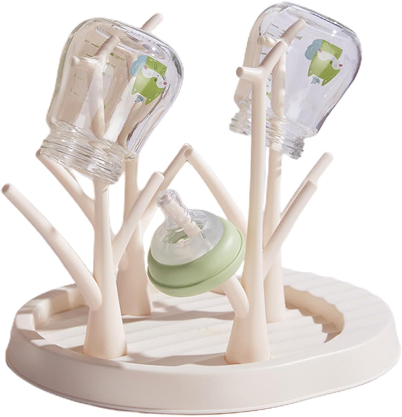 Beigefarbener, Abnehmbarer Flaschentrockner Aus Pp, Babyflaschentrockner, Abtropfgestell Für Babyflaschen, Besteck, Sauger, Becher, 26 X 22 X 23 Cm