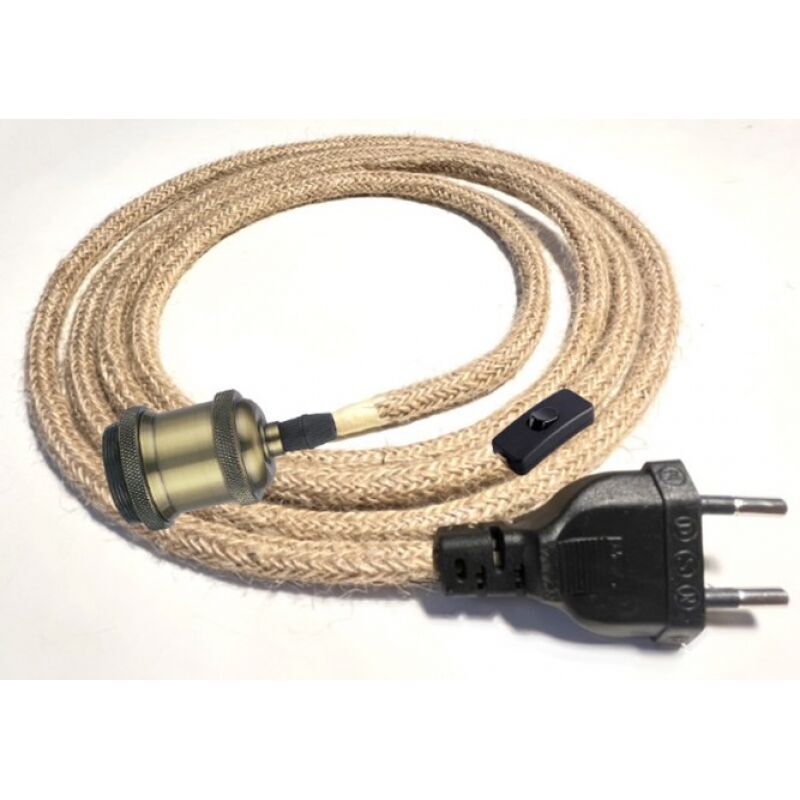 Industrielle Pendelleuchte, Kronleuchter Aus Hanfseil, 1,8 M Langes Stromkabel Mit E27-fassung Und Integriertem Schalter, Zum Selbermachen Einer Vintage-pendelleuchte