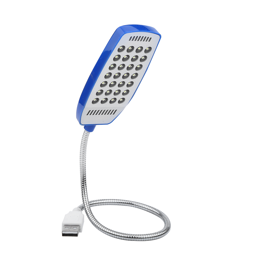 Flexible Usb-stehlampe Mit 28 Leds Für Computer Mini-schreibtischlampe Mit Schwanenhals (5 V) Tragbare Leselampe Schalter Und Blaues Licht