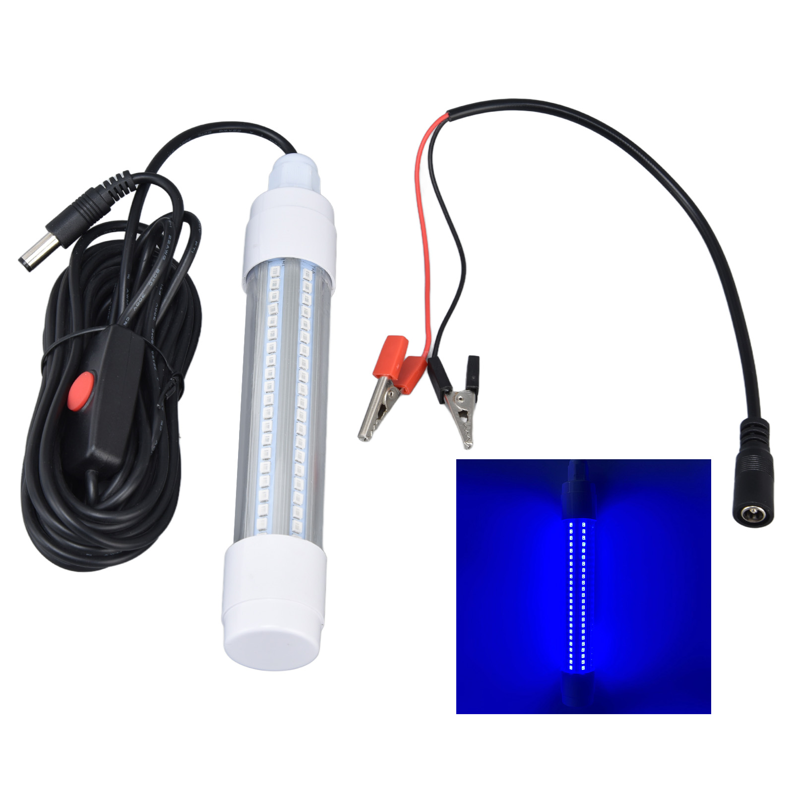 Unterwasser-angellampe Mit 126 Leds, Schutzart Ip68, 1000 Lm, Wechselstrom 12–36 V, Blaues Licht