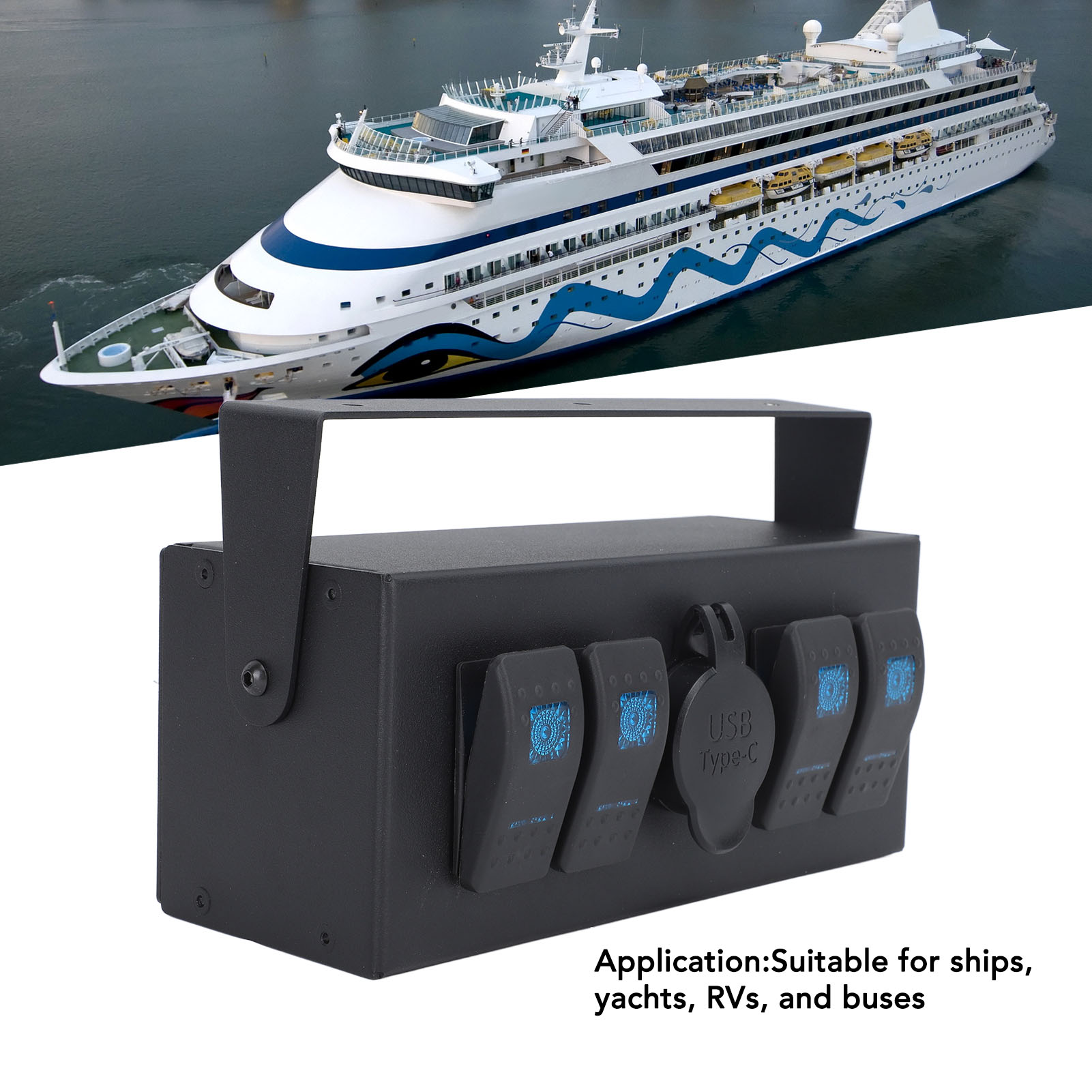 4-fach Marine-schalterkasten Mit Kontrollleuchte, Dc 12-24v, Für Wohnmobile Und Boote