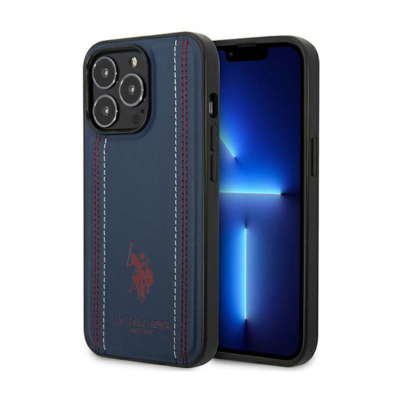 Us Polo Assn Leather Stitch - Iphone 14 Pro Max Hülle (marineblau)
