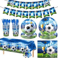 76-teiliges Einweggeschirr-set Für Die Fußball-weltmeisterschaft 2026, Inklusive 7" Und 9" Teller, Becher, Servietten, Tischdecke, Besteck Und Sportparty-dekorationen.