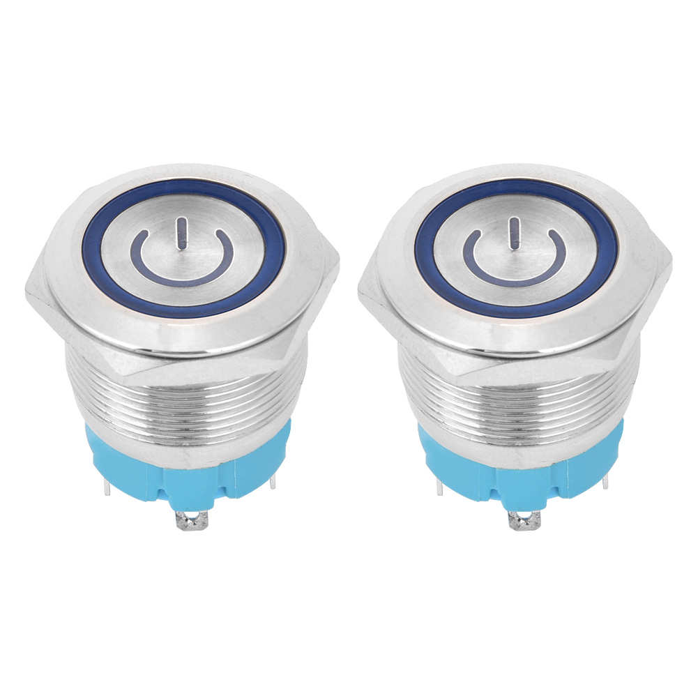 Beleuchteter Taster – 4-polig – 22 Mm – 2er-pack – Tastfunktion (selbstrückstellend) – Schutzart Ip65