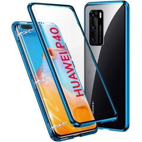 Dr.fit Doppelseitige Magnetische Glashülle Für Huawei P40 Blau
