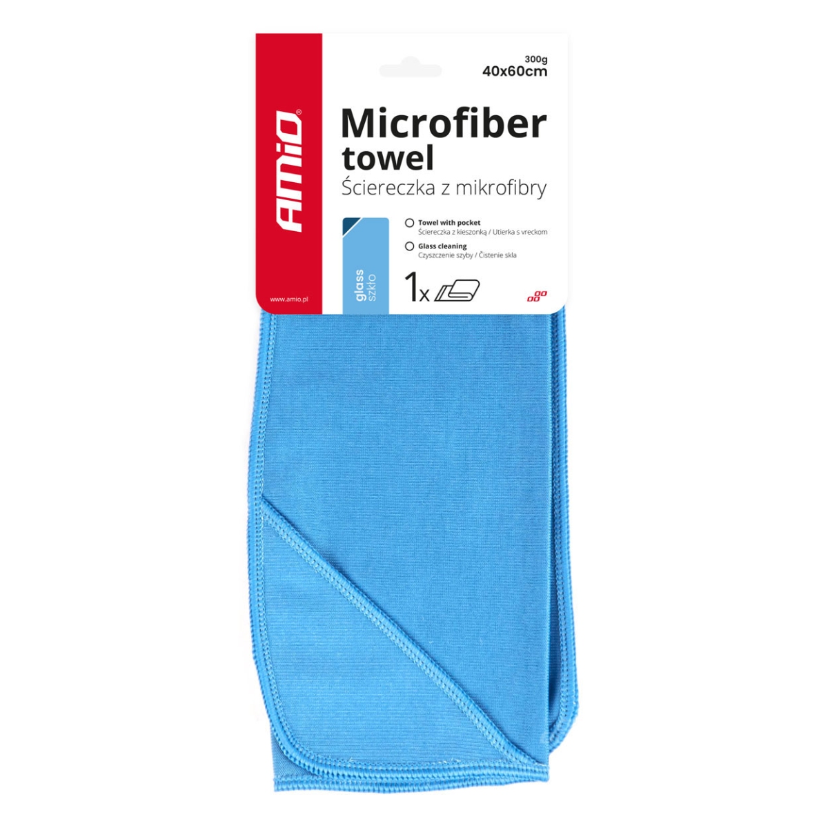 Mikrofasertuch Zur Reinigung Von Fenstern Und Spiegeln 60x40 Cm Amio-03733