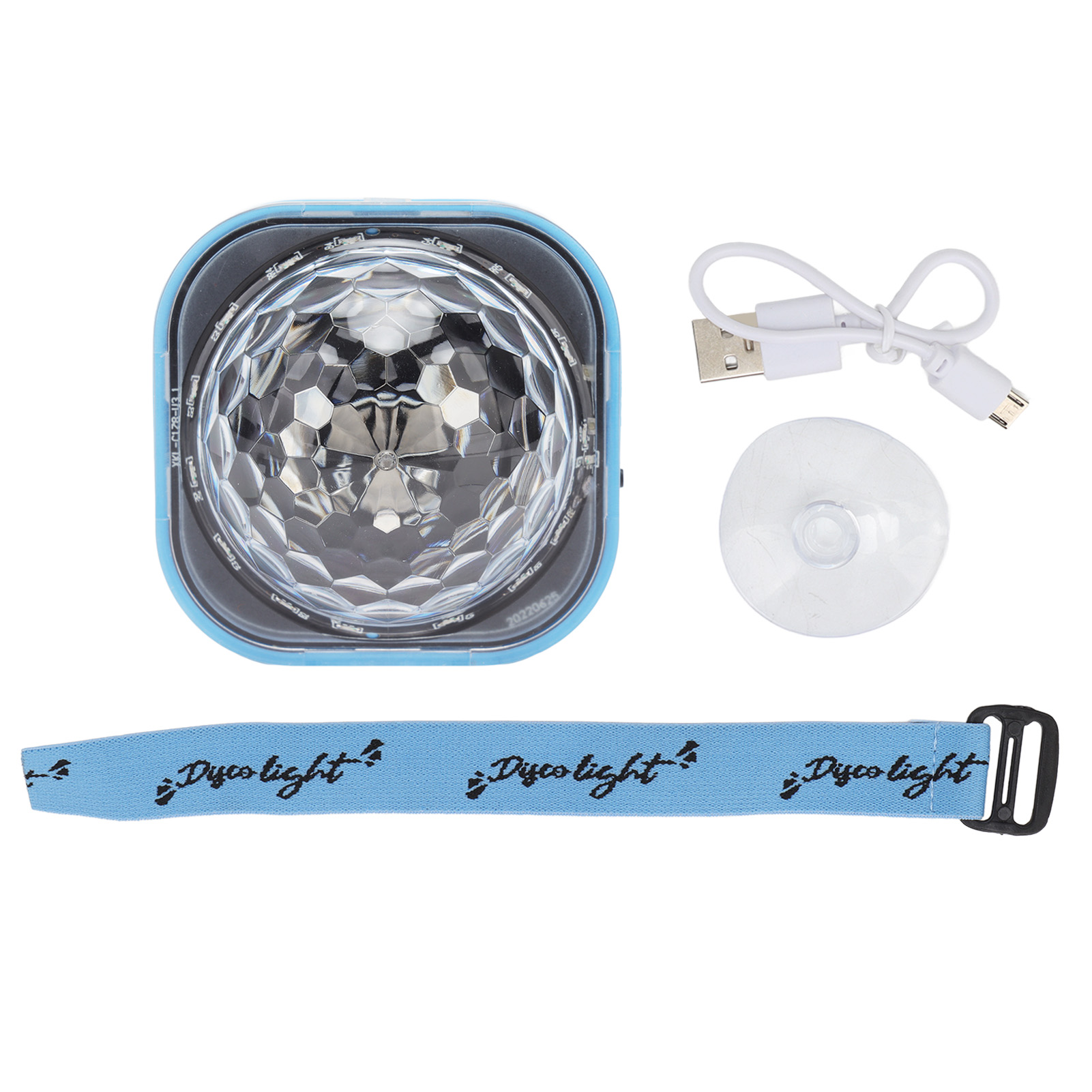 Led-leuchtarmband Mit Kugel – Rgb-ambientebeleuchtung Für Musik & Ktv Mit Usb-ladefunktion Und Saugnapf – Blau
