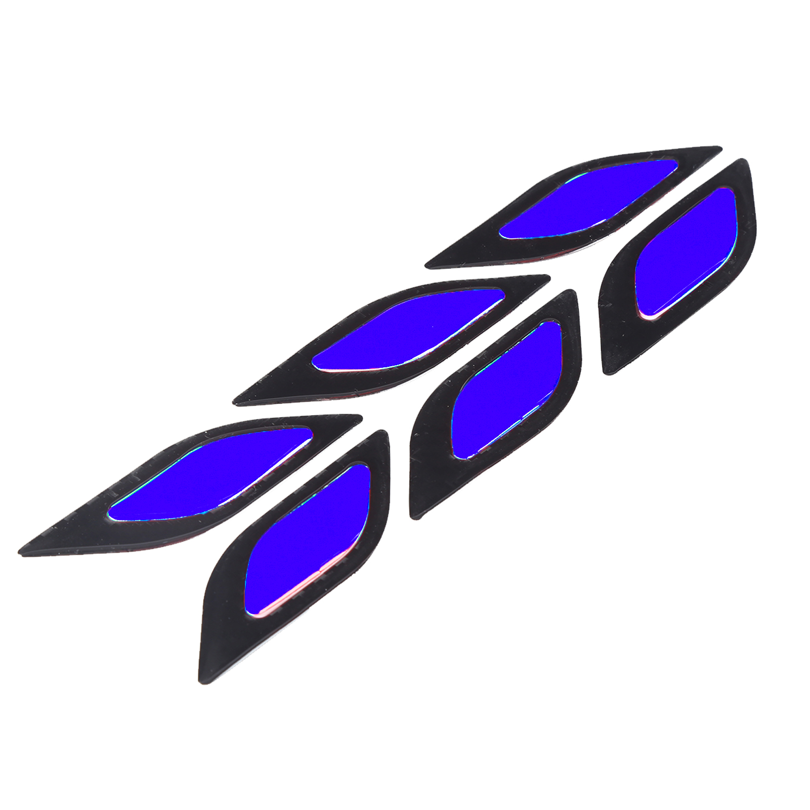 6 Reflektierende Schutzaufkleber Für Auto-/motorradtüren, Kratzfest, Carbonfaser (blau, 6 Stück)