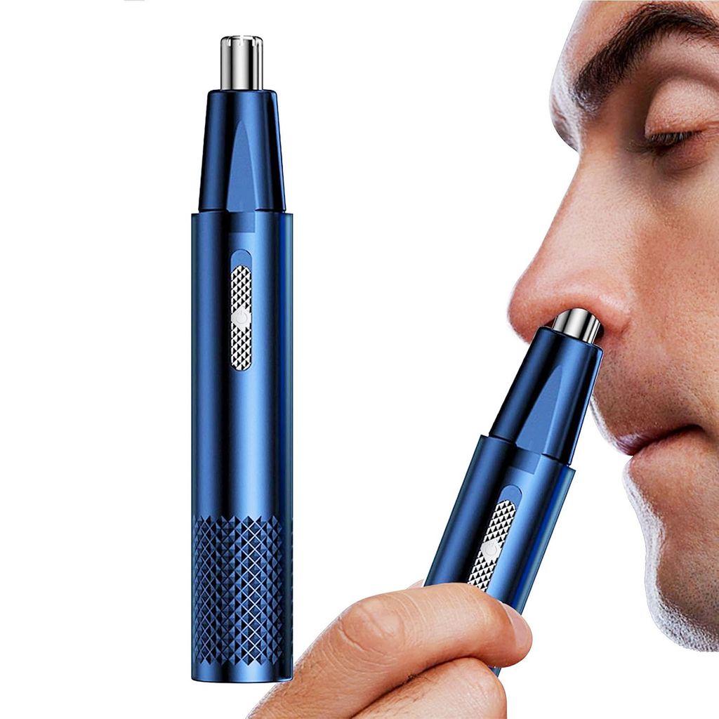 Nasen-/ohrhaartrimmer, Usb-wiederaufladbar, Professioneller Hochgeschwindigkeitstrimmer Mit 6000 U/min, Präzisions-pflegegerät Für Damen Und Herren, Kompakte Größe 15 X 1 Cm, Blau.