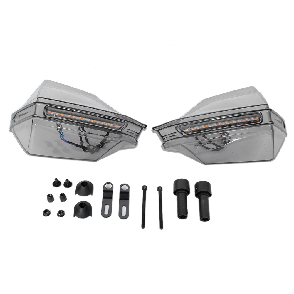 Led-motorrad-ärmelschutz Mit Blauer Und Gelber Beleuchtung – Universalmodell 280 Mm/165 Mm – 2-teiliges Set, Windabweiser Aus Pp-kunststoff