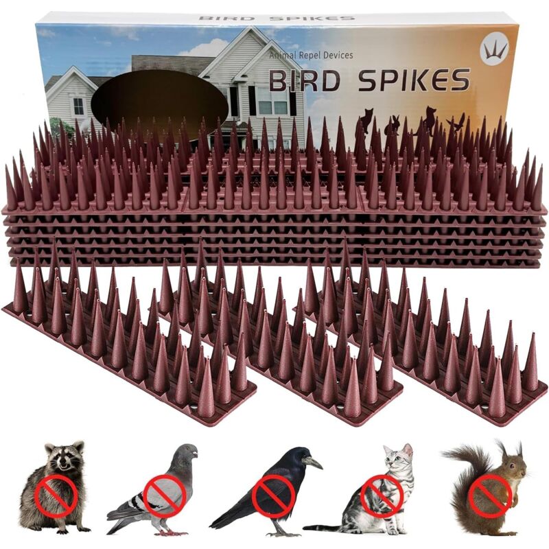 12er-pack Taubenabwehrspitzen, 5,16 M, Vogelabwehr, Taubenabwehr, 3 Reihen Von Spitzen, Taubenschutz, Vogelspitzen, Kunststoff, Zäune, Fensterbank