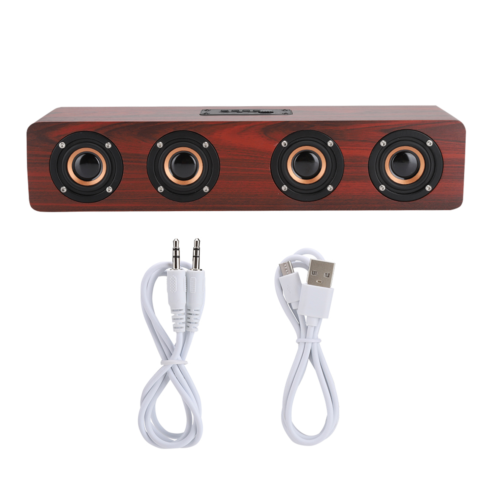 12w W8 Kabelloser Bluetooth-lautsprecher Aus Holz Mit Unterstützung Für Karteneinschub/fm/sprachnachrichten (burgundfarbene Holzstruktur (englisch))