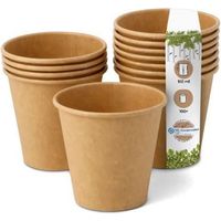 100 Einwegbecher Aus Ungebleichtem, Braunem Papier, Biologisch Abbaubar, 150 Ml, Ø 80 Mm, Für Umweltfreundliche Cafés Und Veranstaltungen