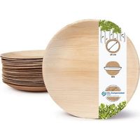 12 Biologisch Abbaubare Einwegteller Aus Natürlichem Palmblatt, Ø 23 Cm, Für Festliche Anlässe Und Picknicks