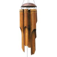 1 Windspiel, Bambus, Wetterfest, Feng-shui-design, Naturröhren, Gartendekoration