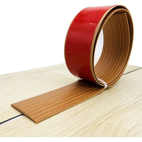 Selbstklebende Übergangsleiste Für Bodenbeläge, Glatte Kantenleiste Für Verbundbodenbeläge, 5 Cm Breit (1 Meter, Braun).