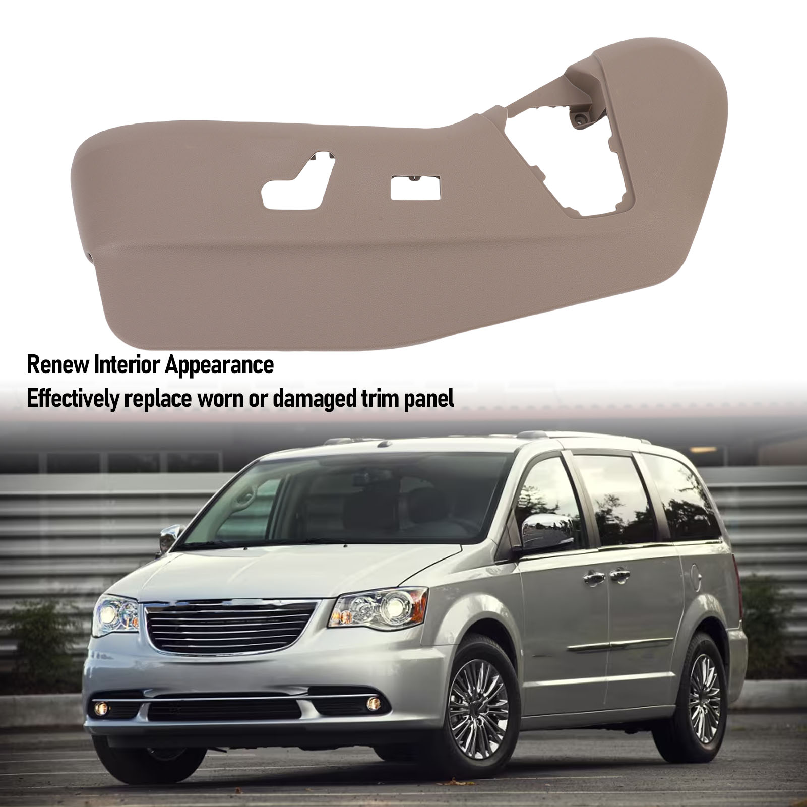Seitenschutzabdeckung Links Für Fahrer Und Beifahrer 1uq99dx9ac – Abdeckung Für Die Elektrische Sitzschiene Für Town Country/grand Caravan (2011–2016), Dunkelbraun
