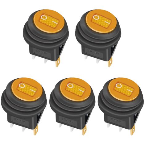 Wasserdichter 12v 20a Wippschalter Ein/aus, 3-polig, 2-positionen, Mit Led-anzeige, Für Auto, Lkw, Boot Und Haushaltsgeräte Kcd1-8-101nw-bu, Gelb