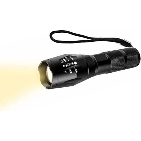Weslite Gelbe Taschenlampe Mit Warmweißem Licht 3000k-3500k, Starke Durchdringung Und Zoom, 1 Modus, Ideal Für Nachtsicht Beim Wandern Und Campen.