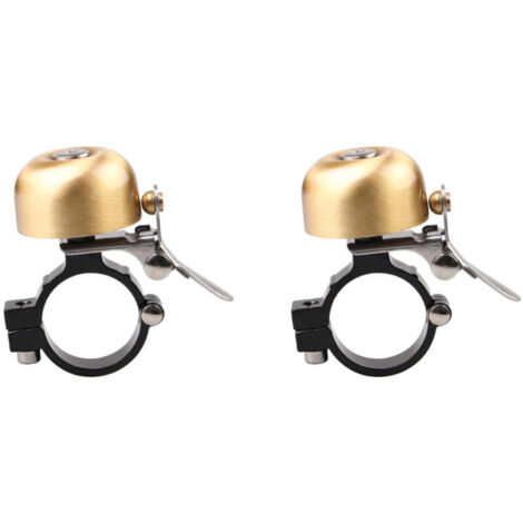Set Mit 2 Klassischen Fahrradklingeln Aus Messing Mit Einem Schönen, Lauten Klang - Fahrradzubehör Für Kinder Und Erwachsene (gold)