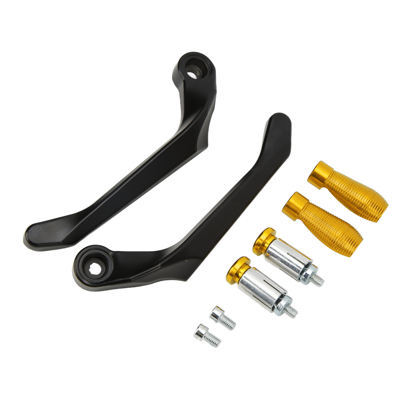 Motorrad-hebelschutz – 2-teilig – Aluminium-set Für Brems- Und Kupplungshebel Mit Halterungen – Kompatibel Mit Motorrädern, Quads Und E-bikes – Gold