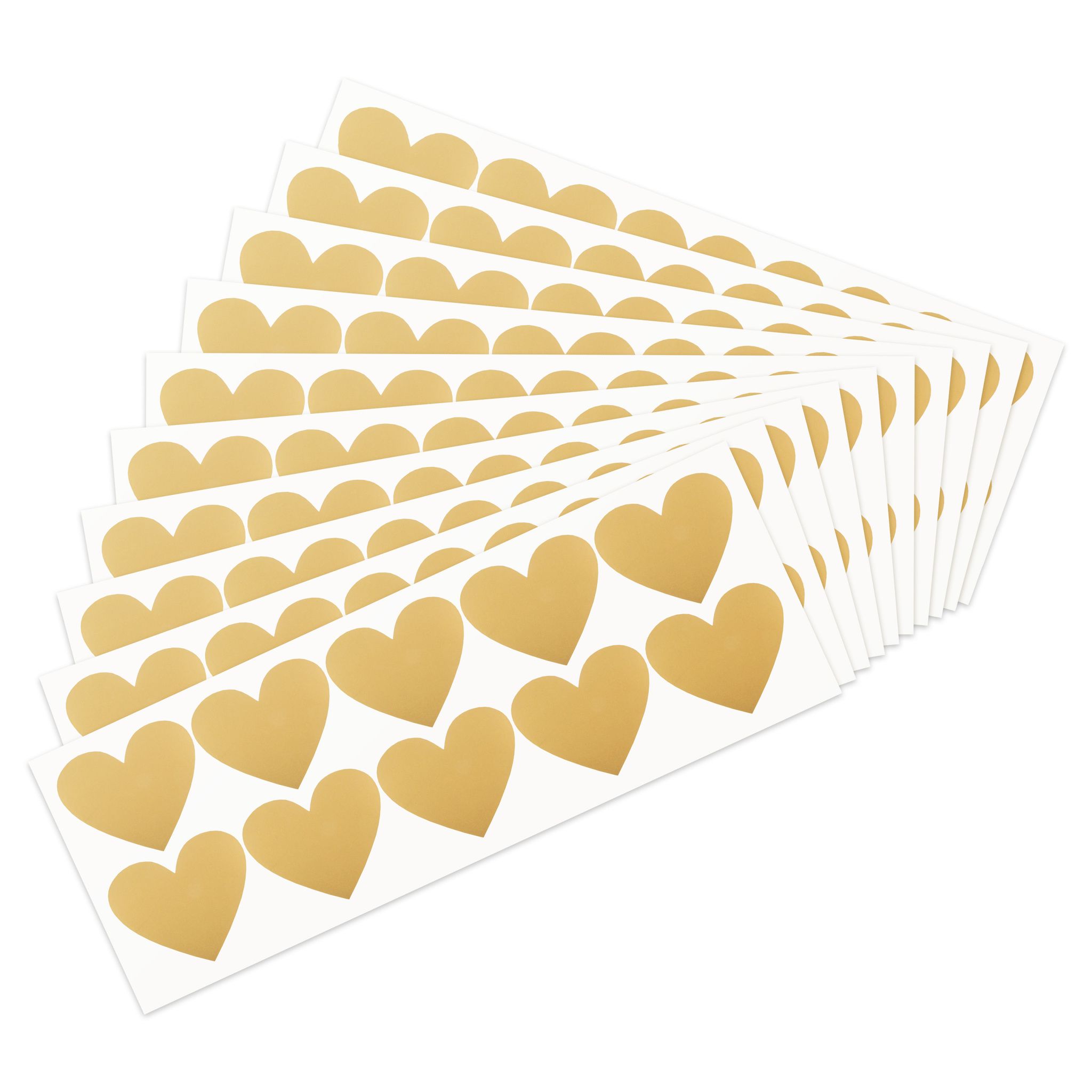 Rubbelherzaufkleber 60x70mm Gold X100