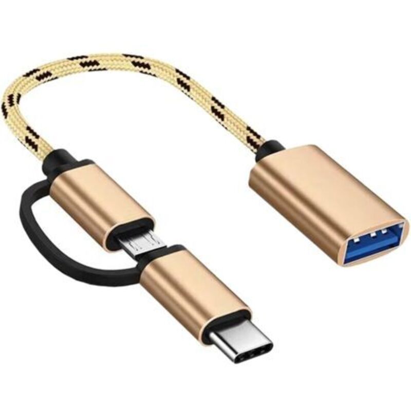 Goldener 2-in-1 Usb-c-auf-micro-usb-otg-adapter, Kompatibel Mit Samsung Galaxy S21/s22/s23, Note 20/10 Und Google Pixel