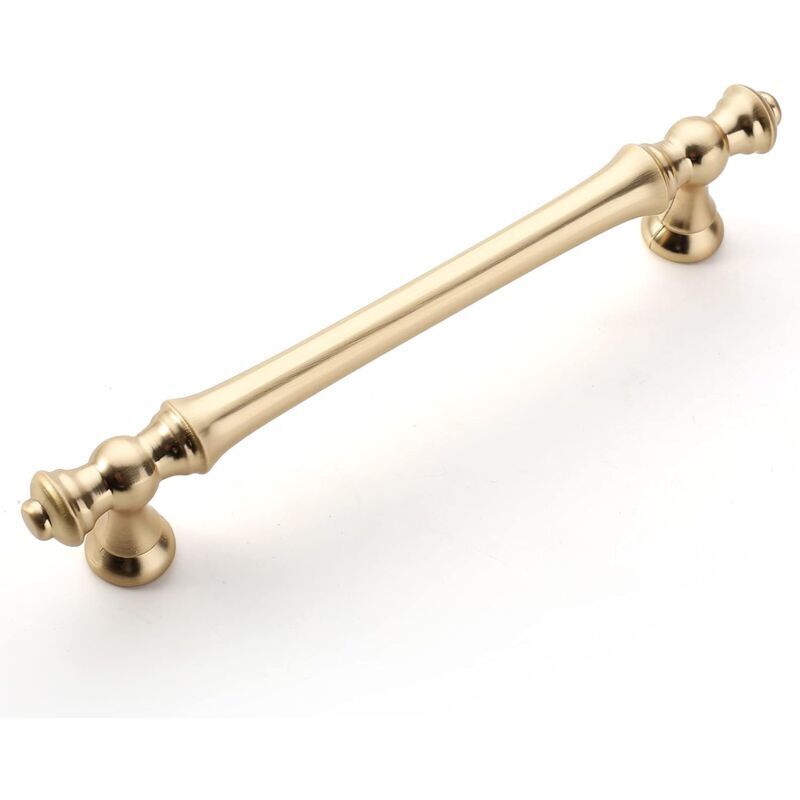 Möbelgriffe Aus Gebürstetem Messing, 6er-set, 128 Mm, Goldfarbene Zinklegierung, Für Schubladen, Schreibtische Und Schränke