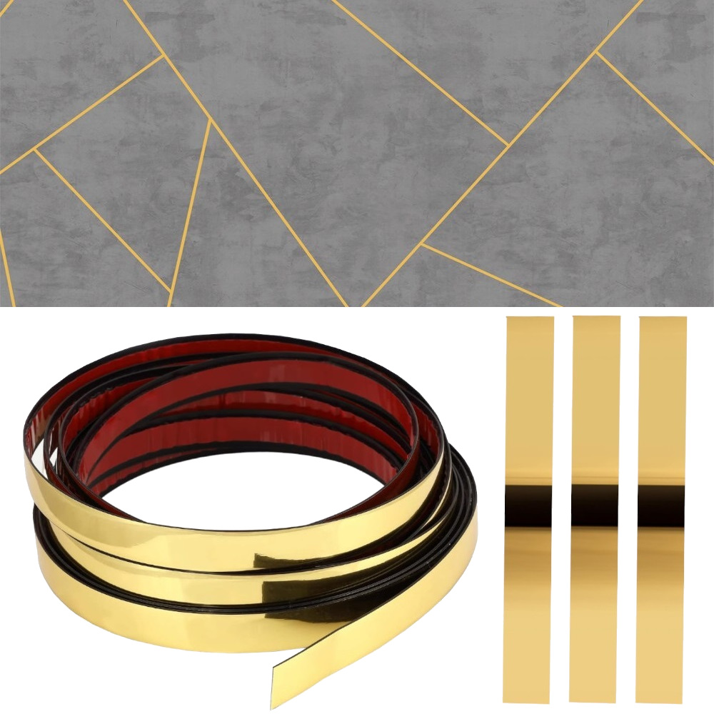 Goldenes Pvc-dekoratives Streifen 12 Mm Flach