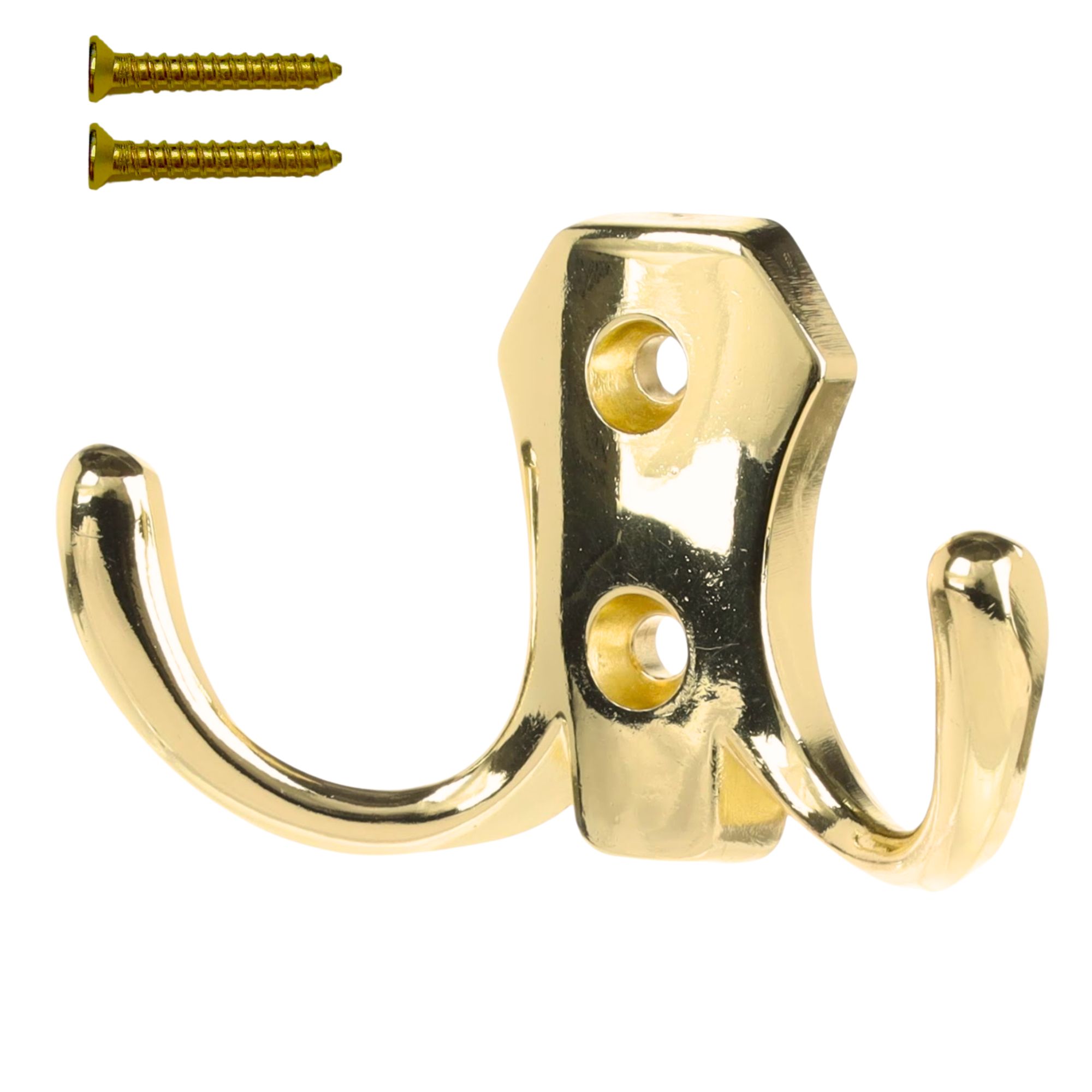 Wandhänger Aus Poliertem Gold Mit Zwei Haken Xv03