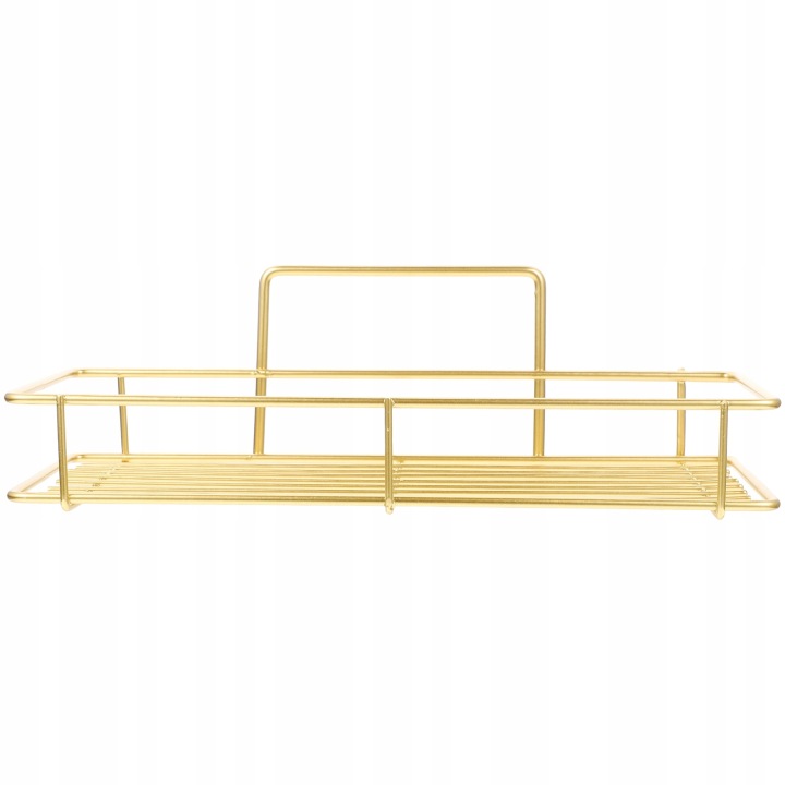 Goldfarbenes, An Der Wand Montiertes Metallregal Fürs Badezimmer, Kein Bohren Erforderlich.