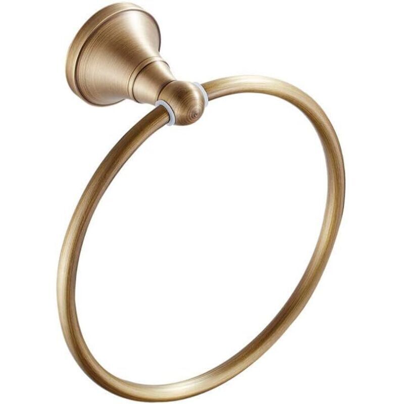 Wandmontierter Handtuchring Aus Gealtertem Messing, Gebürstete Oberfläche, Runde Form – Ein Elegantes Und Robustes Badezimmeraccessoire