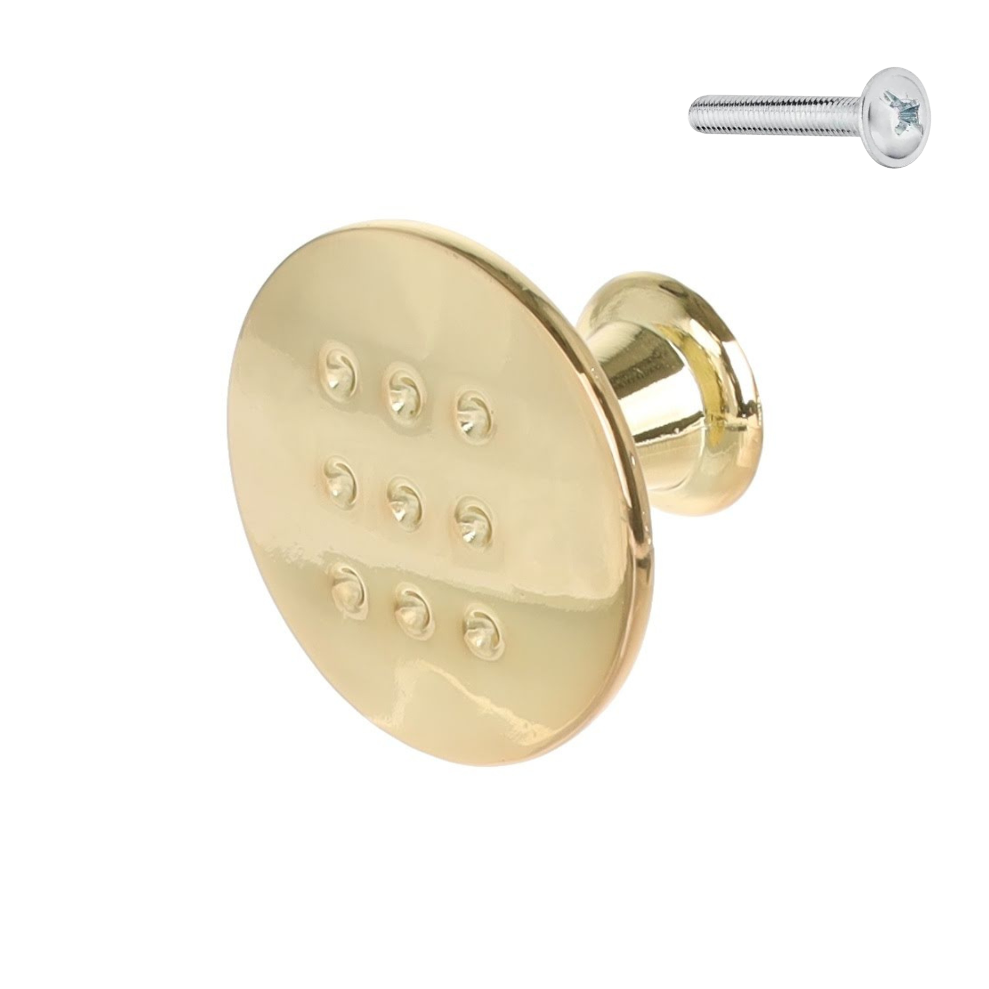 Riex Xk10 Runder Polierter Goldener Möbelknopf