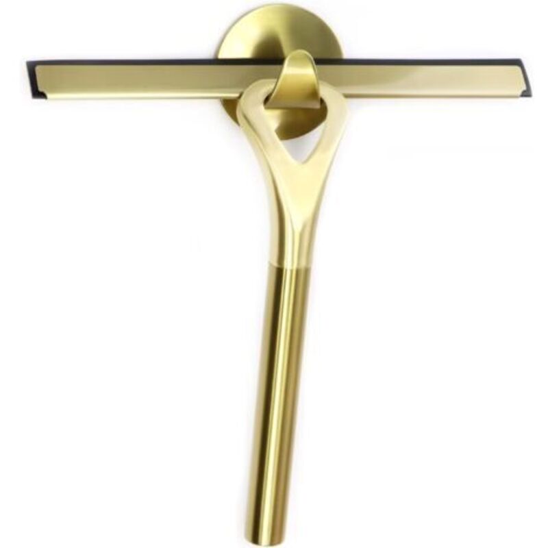 Goldener Edelstahl-duschabzieher – Tragbarer Abzieher Für Glas, Duschwände Und Fenster, Inklusive Wandhaken